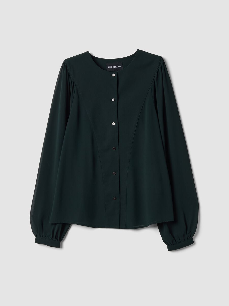 Green regular-fit shirt with buttons and long sleeves_4