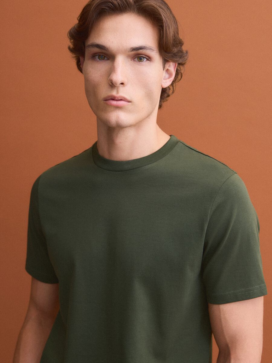 Green Supima Cotton Crew-Neck T-Shirt, Regular Fit_2