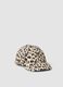 Beige Cap aus elastischer Baumwolle mit Animal-Print_0