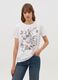 T-shirt with butterflies and flowers print_0