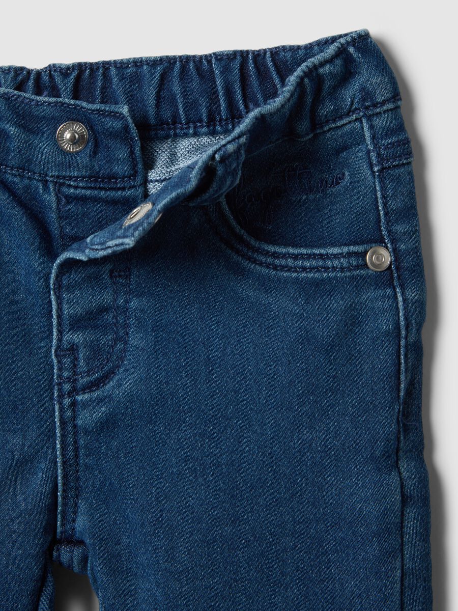 Pantaloni in misto cotone elasticizzato blu da neonato regular fit_2