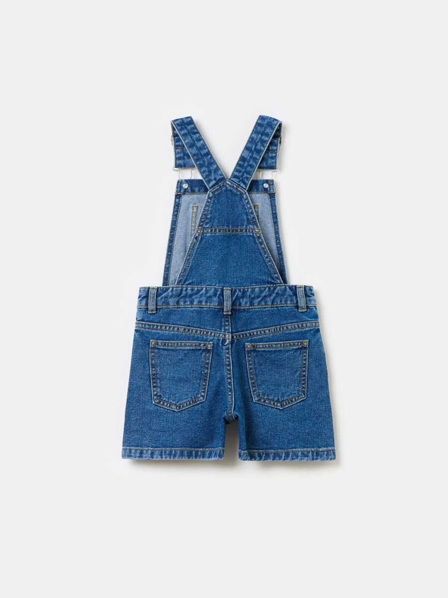Denim dungarees with stars embroidery_1