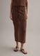 Brown maxi skirt in a regular fit with openwork design_1