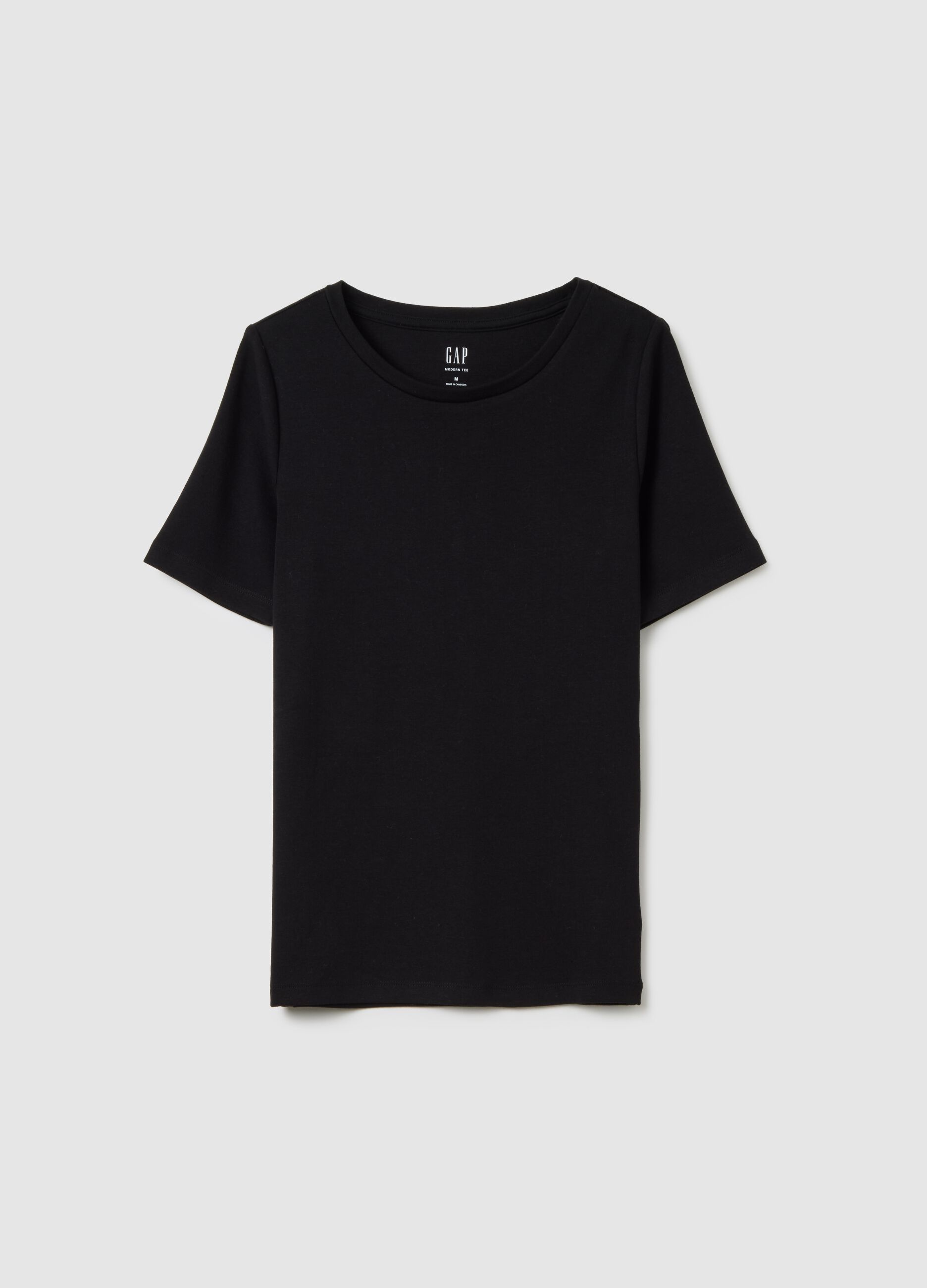 T-shirt in stretch cotton and viscose blend
