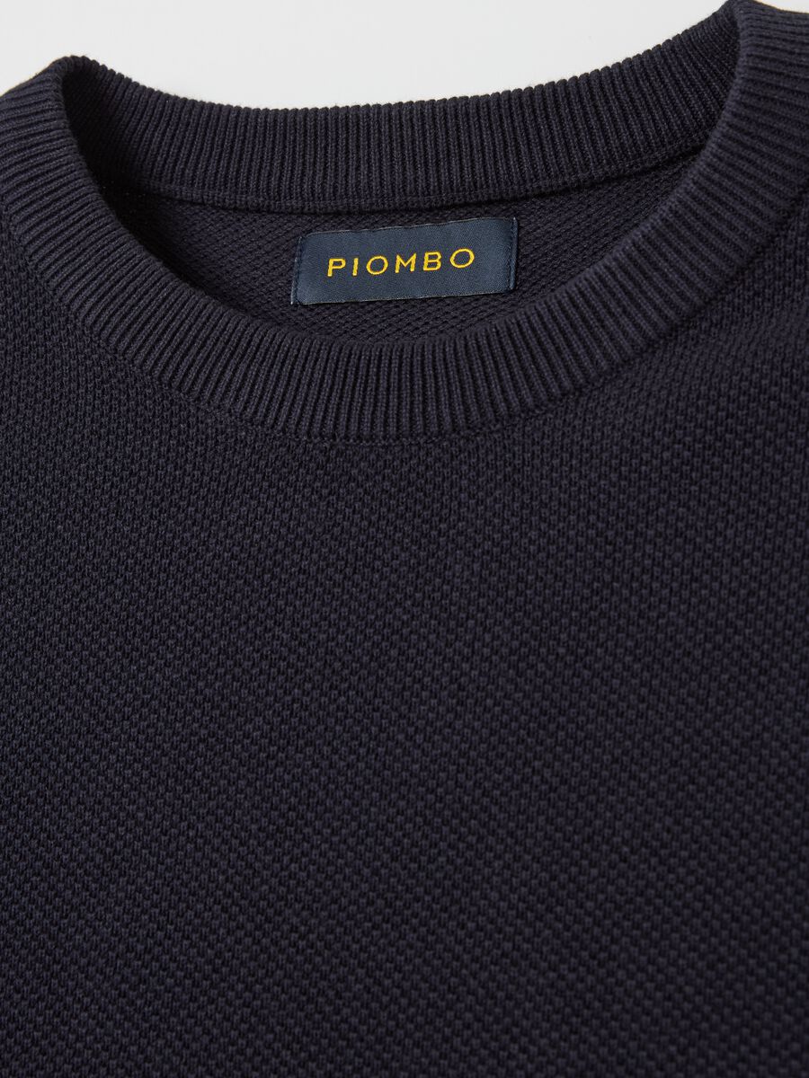 Piquet pullover with round neck_2