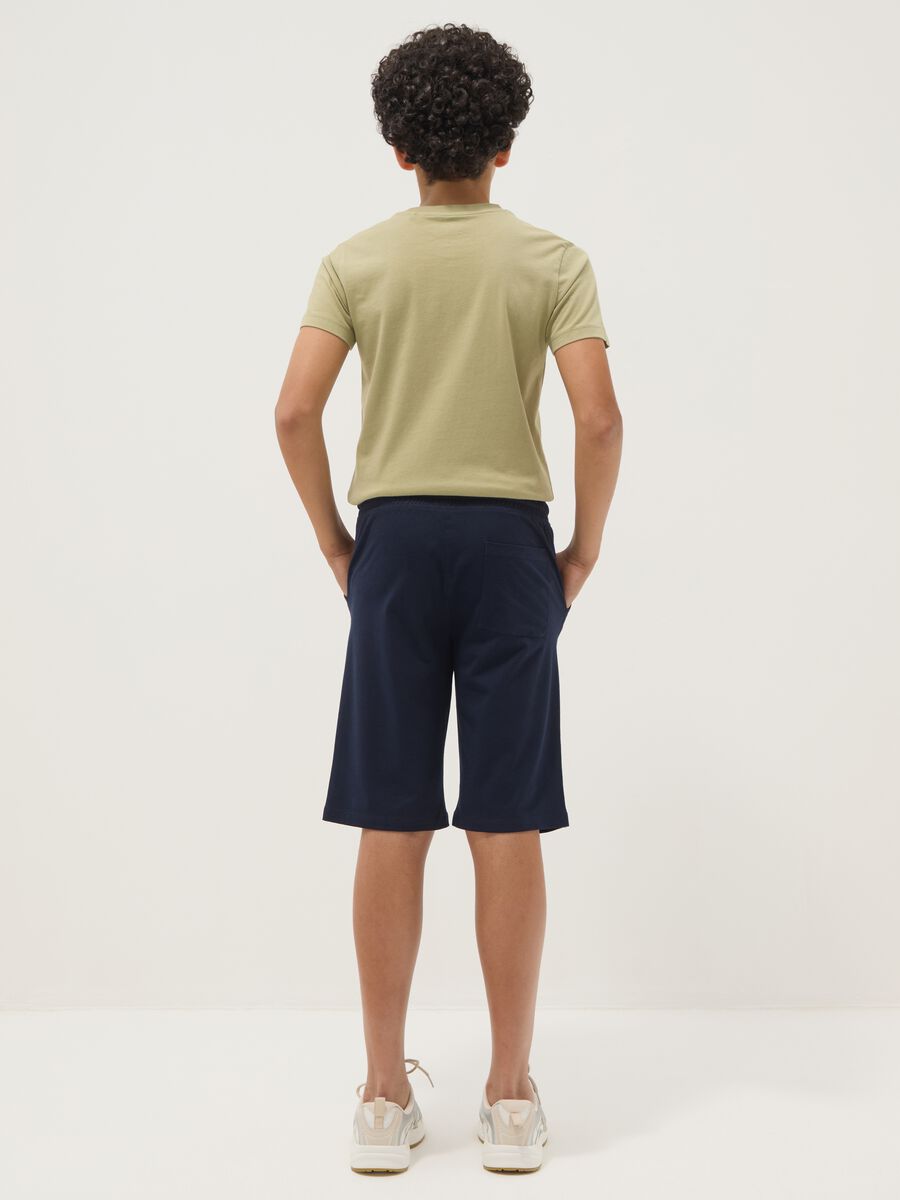 Boys&rsquo; blue pure cotton comfort-fit shorts_1