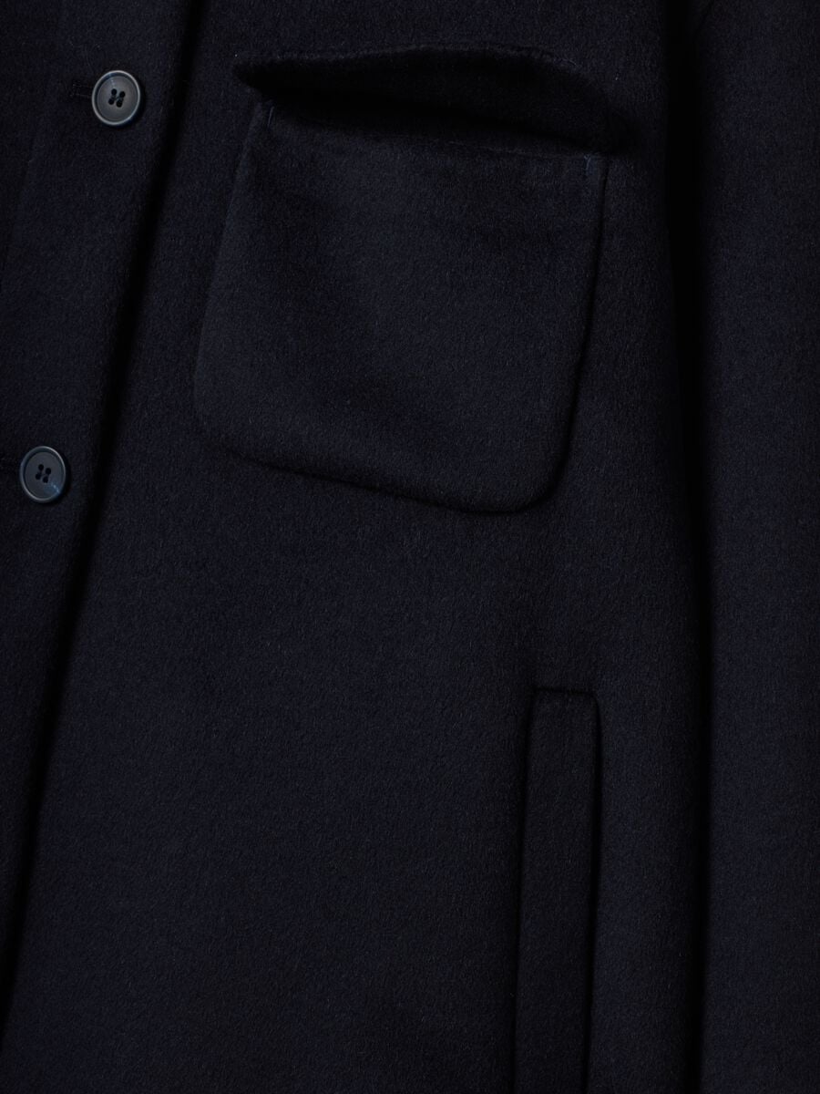 Blue wool-viscose blend over-fit coat with buttons_1