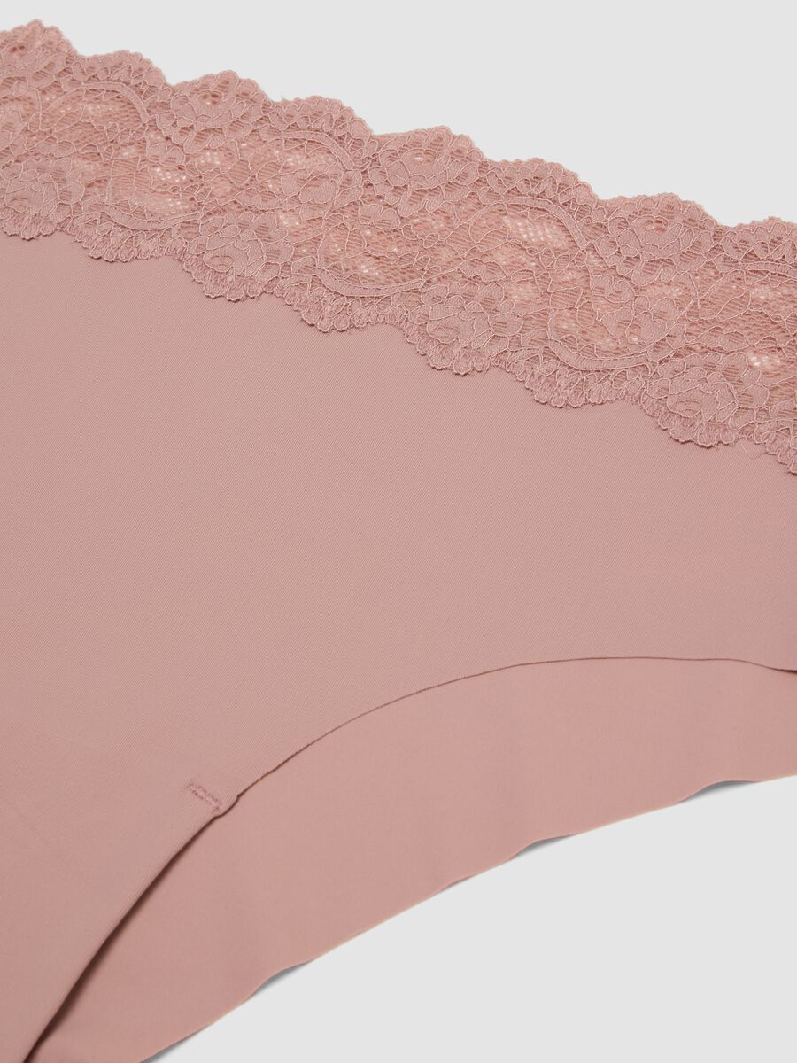 Pink stretch microfibre briefs with lace_6