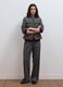 Grey wool-viscose blend flared trousers_0