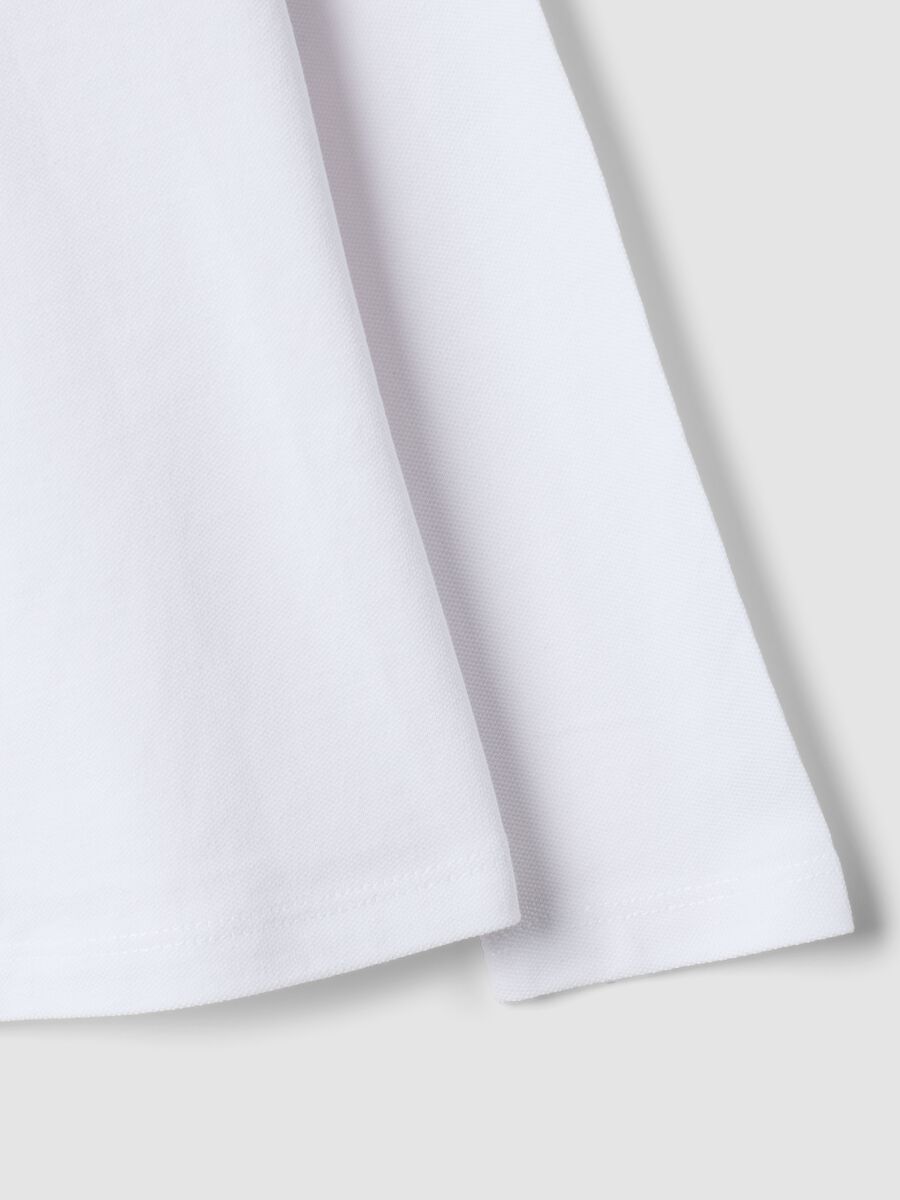 White pure organic cotton piqu&eacute; polo shirt, regular fit, for girls_3