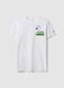 T-shirt branca de algod&atilde;o puro regular fit com estampado Snoopy_4