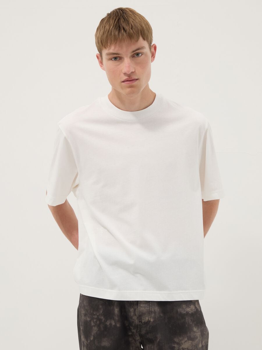 White short-sleeve T-shirt in pure cotton_1