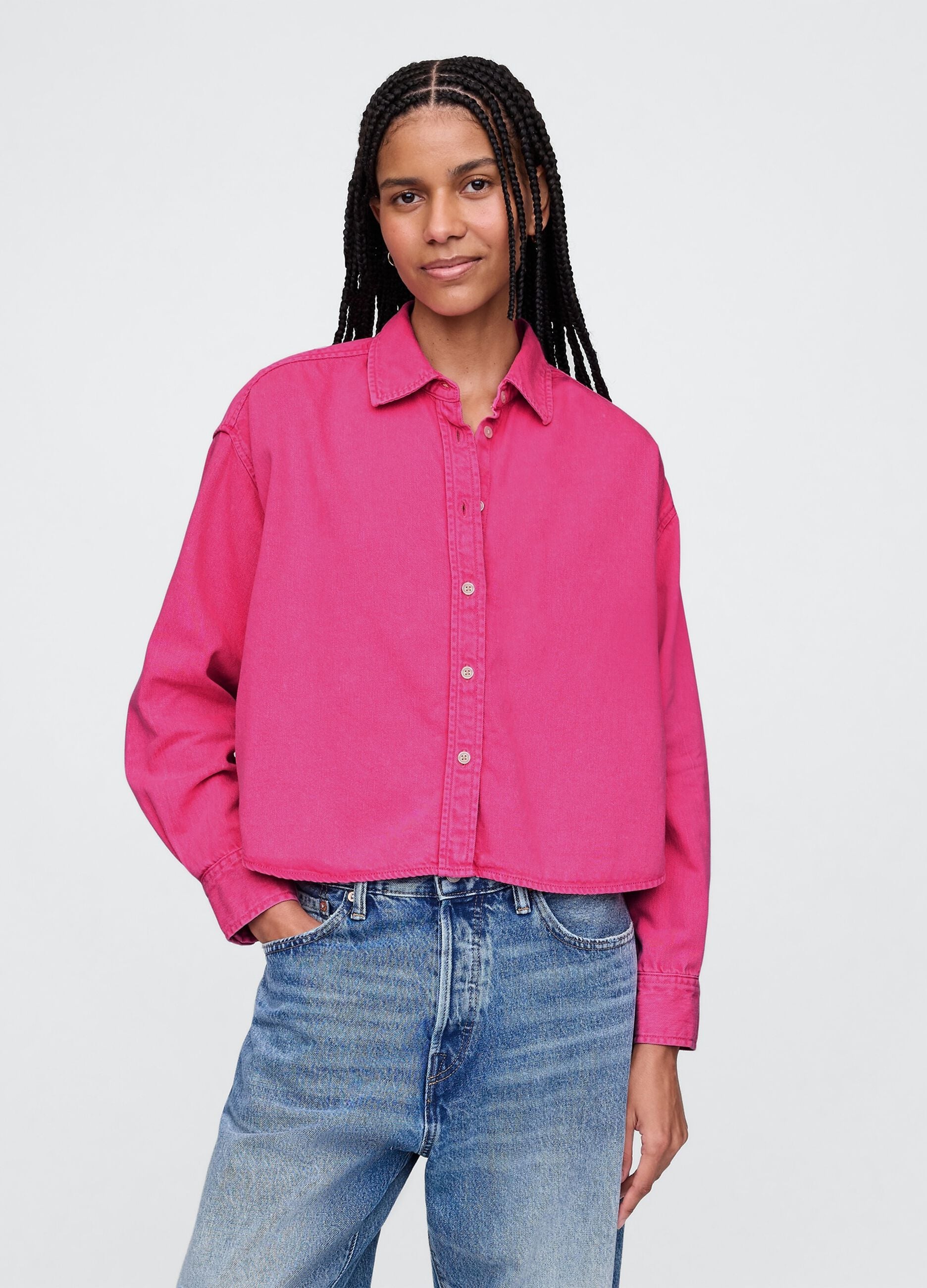 Rosa Oversize-Hemd