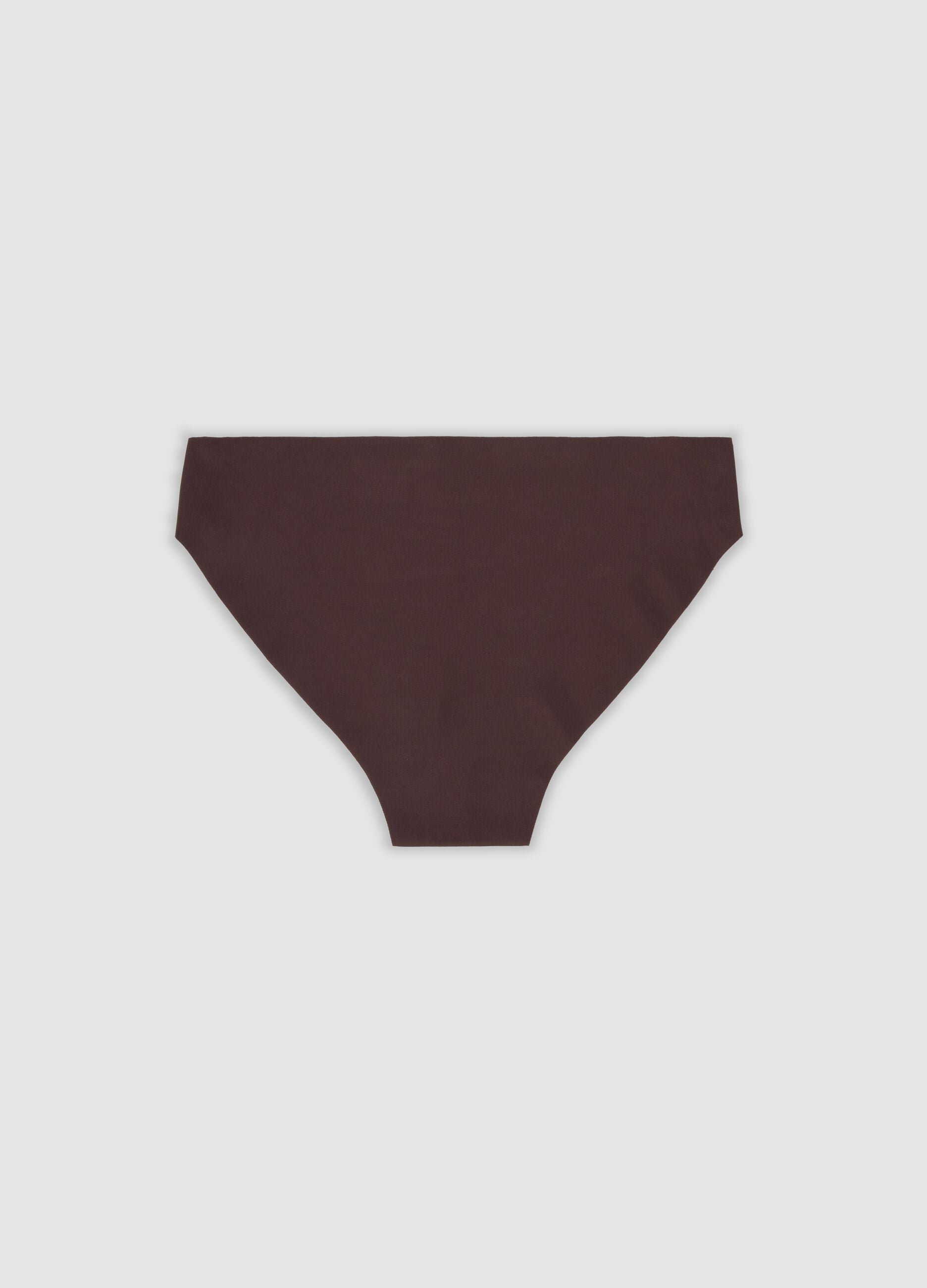Brown stretch microfibre briefs