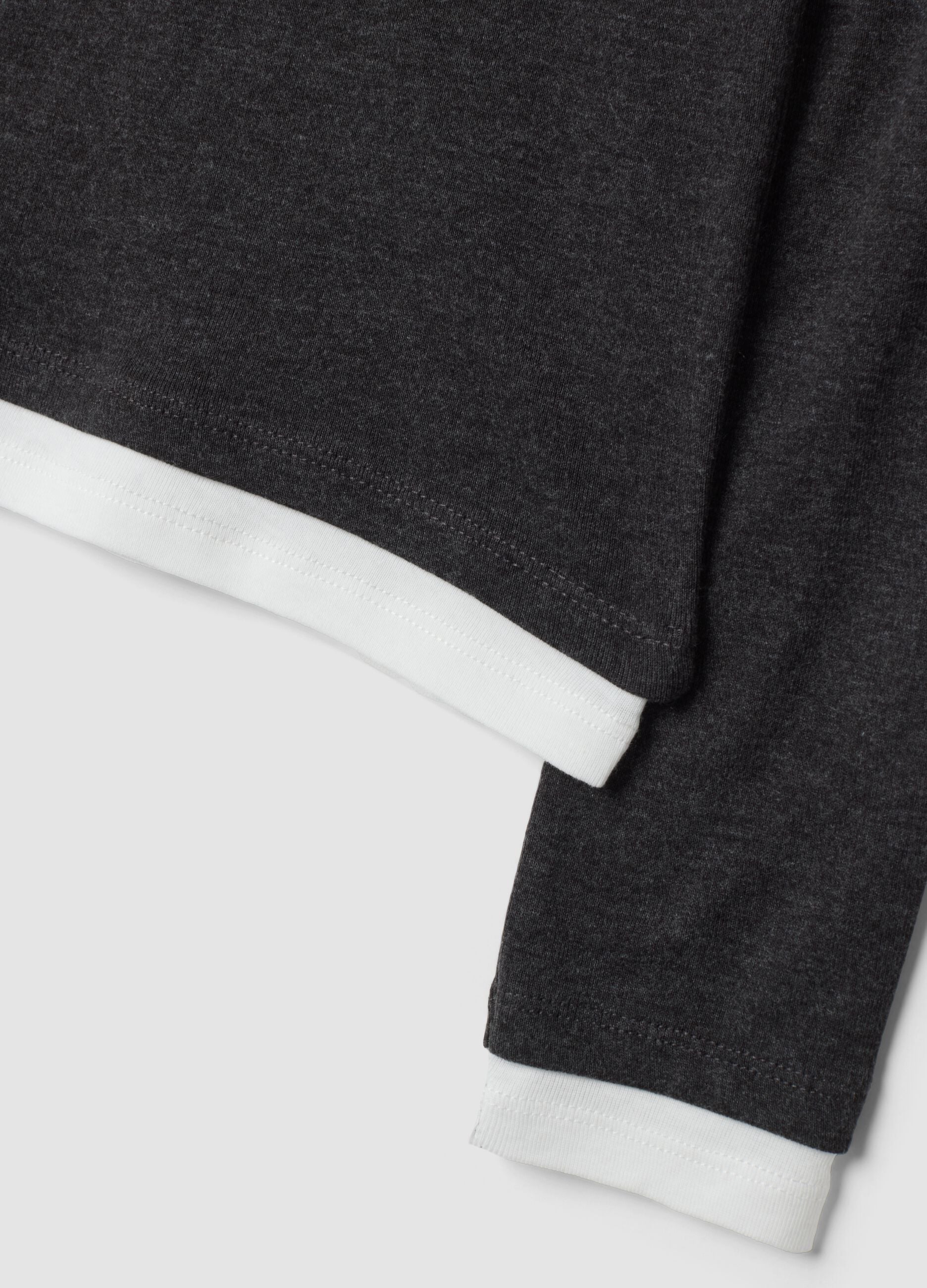 Grey cotton-blend crew-neck T-shirt