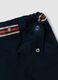 Blue stretch cotton trousers with elasticated waist for baby boy_2