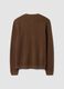 Brown pure cotton crew-neck jumper, regular fit_6