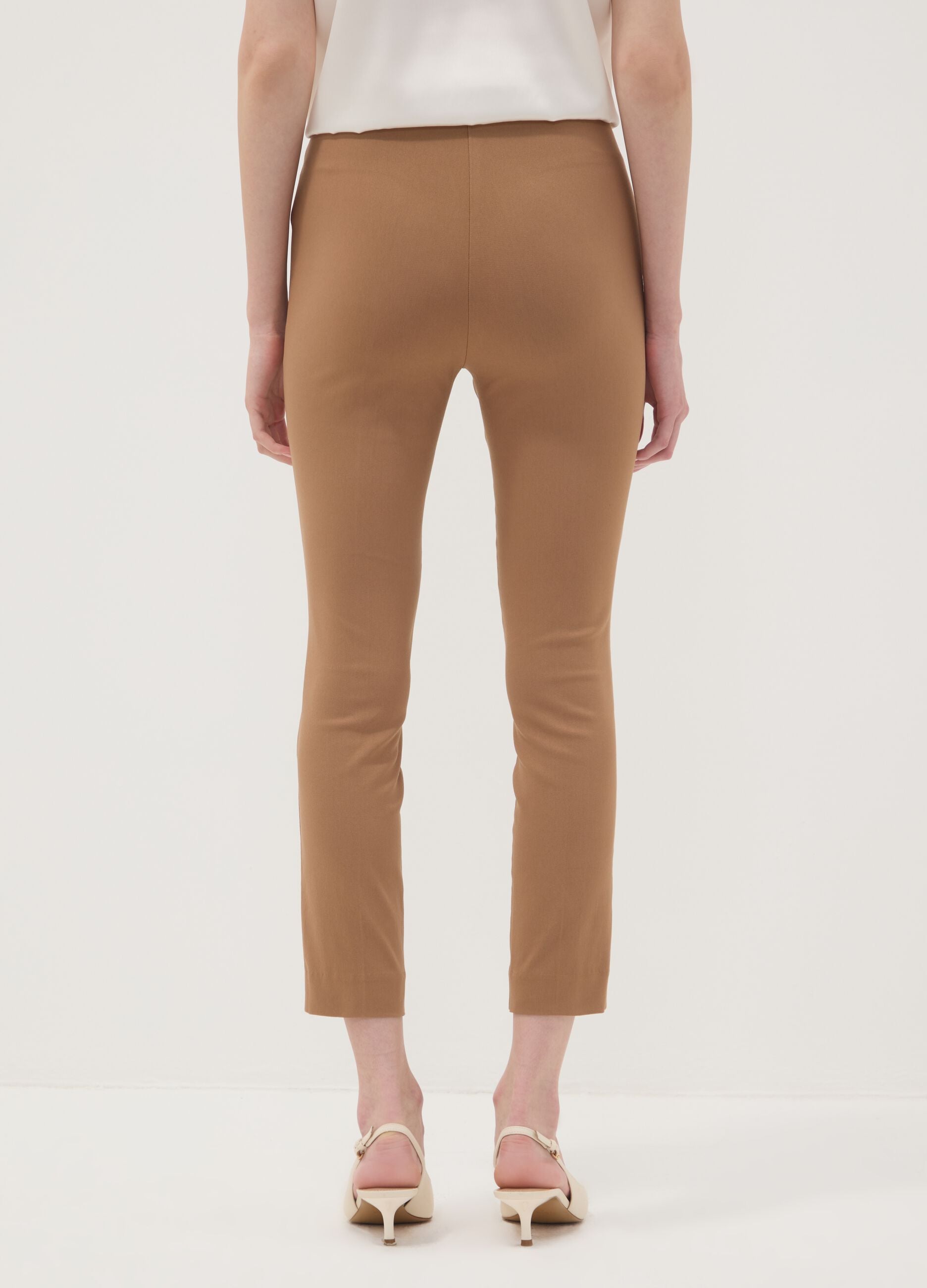 Braune Slim-Fit-Leggings aus elastischer Viskose
