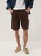 Braune Bermuda-Shorts aus reiner Baumwolle_1