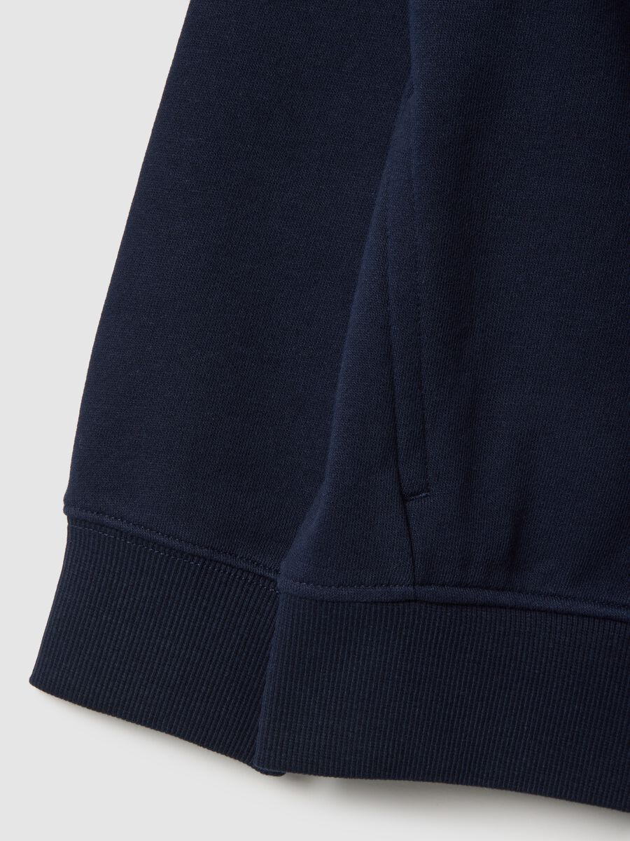 Kids' blue cotton hoodie with regular fit zip_2