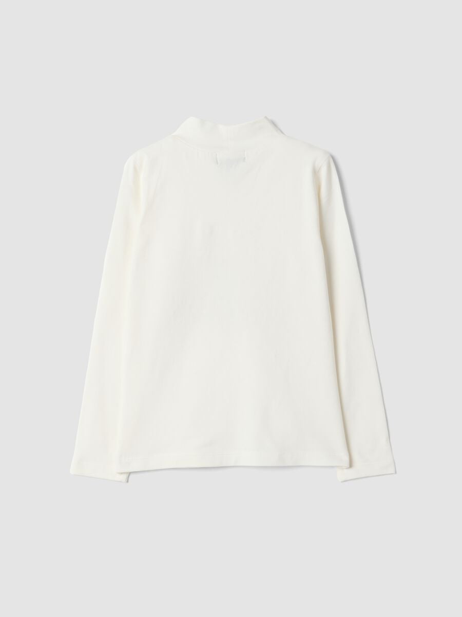 White stretch cotton crew-neck T-shirt_1