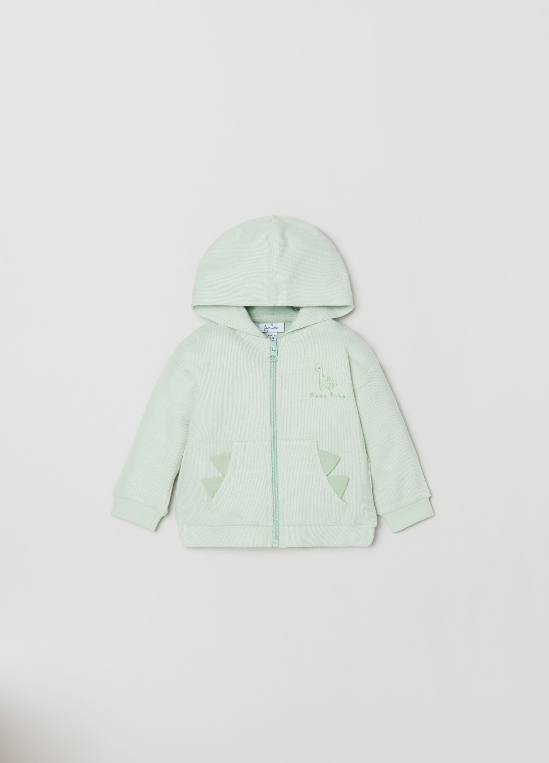 Full-zip hoodie with crest appliqué_0