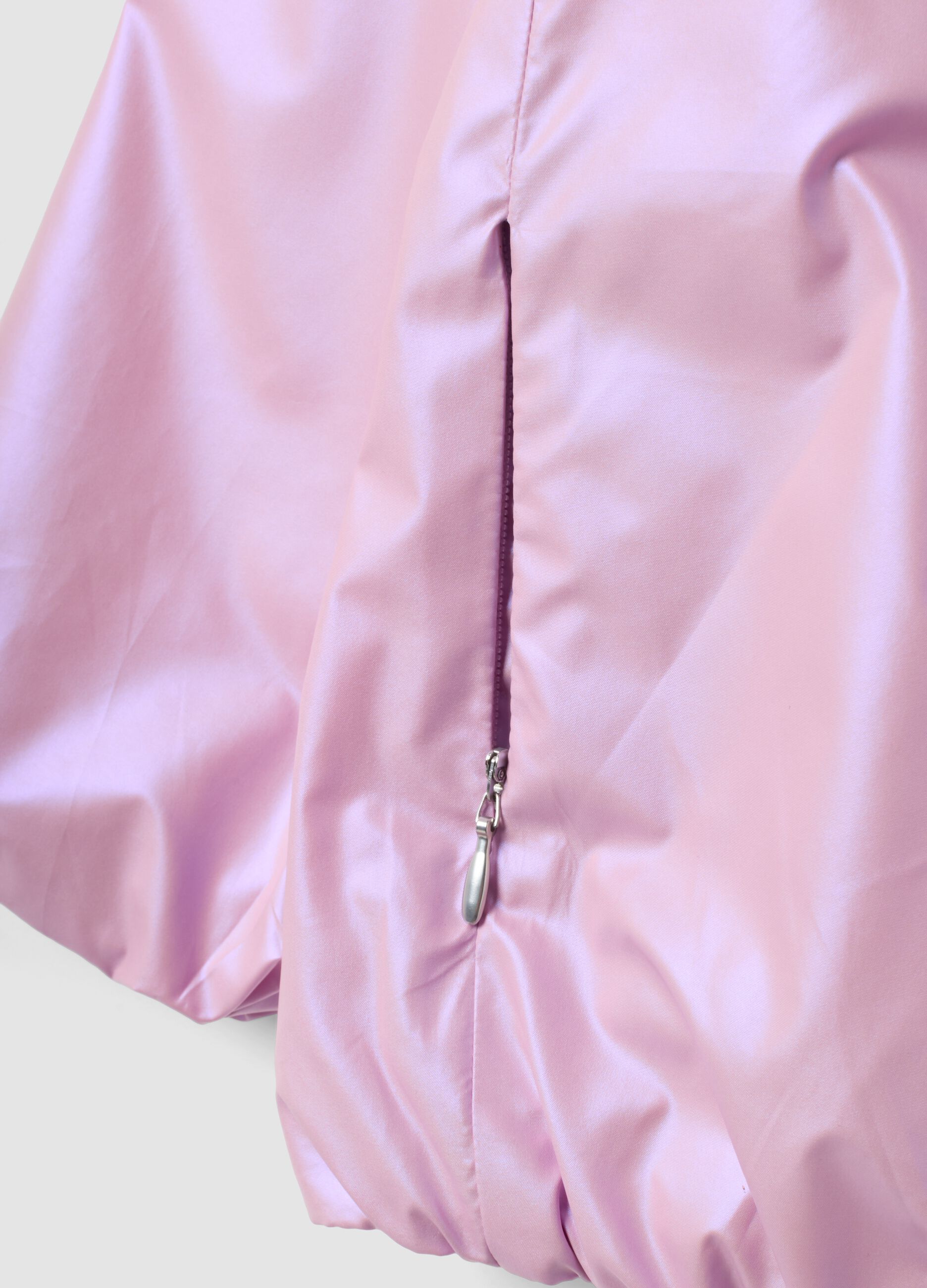 Casaco leve cor-de-rosa com fecho e capuz para menina, corte regular
