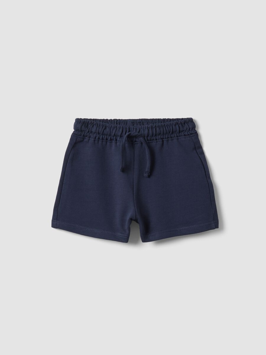 Girls' blue 100% cotton regular-fit shorts_0