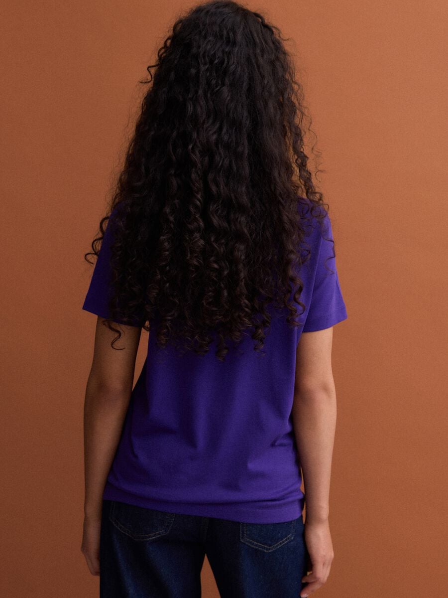 Purple crew-neck Supima cotton T-shirt, regular fit_3