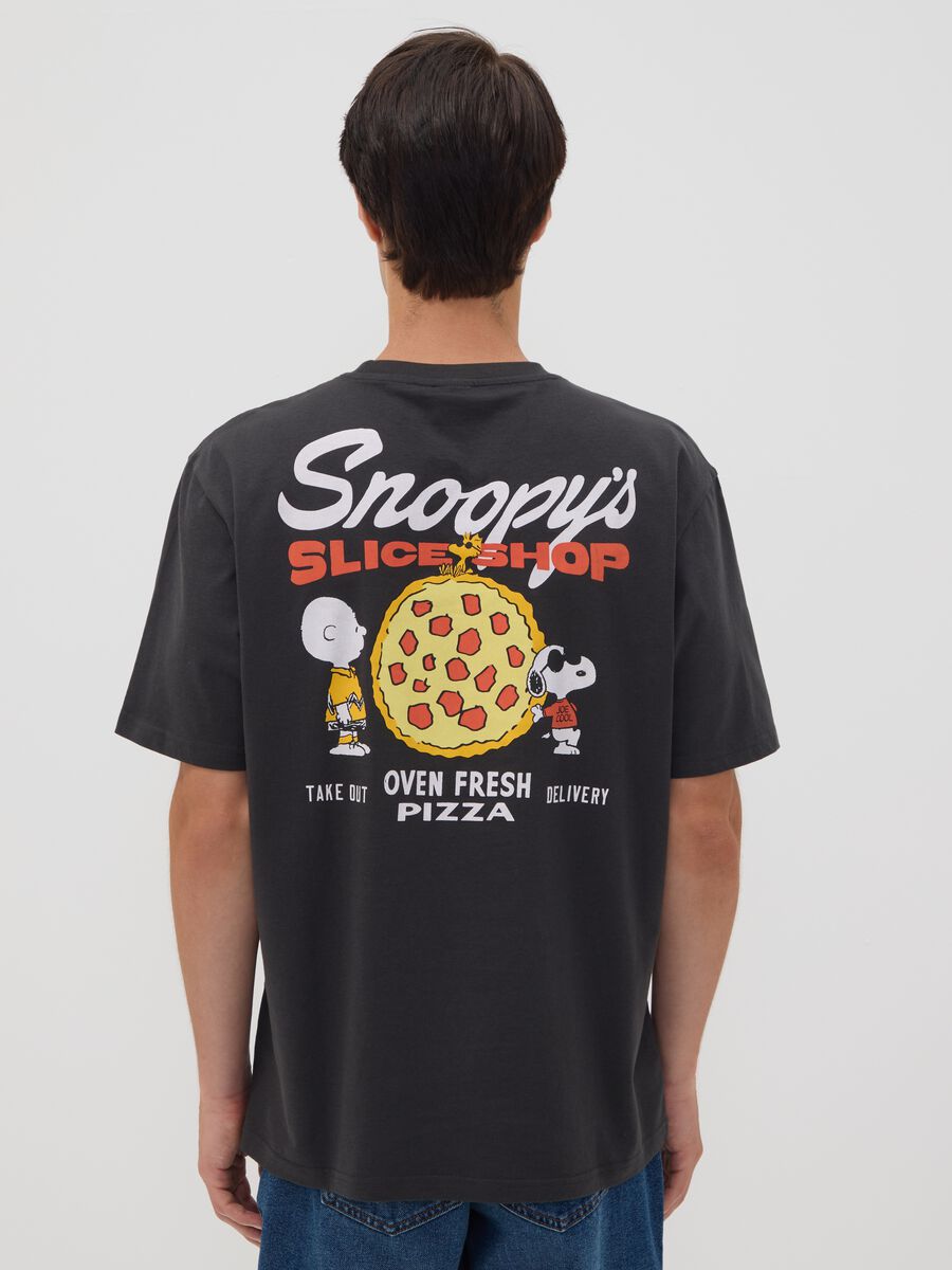 Grey pure cotton Peanuts printed T-shirt, relaxed fit_3