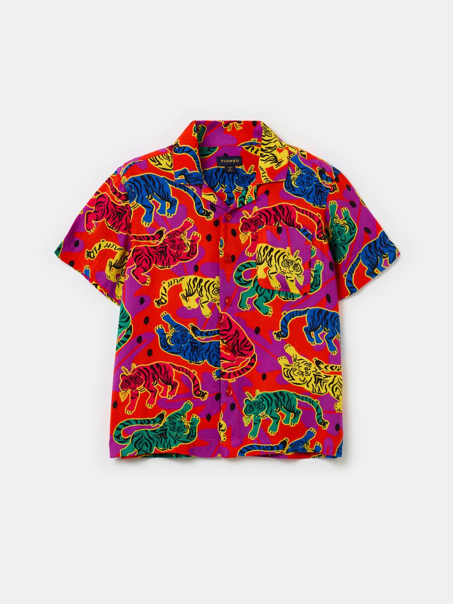 Shirt with tigers print_0