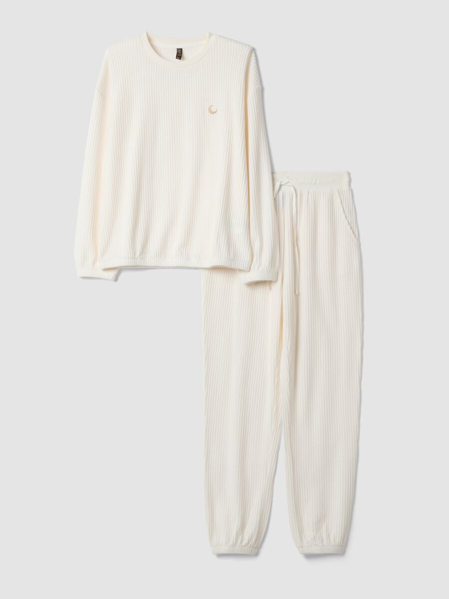 Pigiama bianco in jersey di viscosa elasticizzata regular fit_4