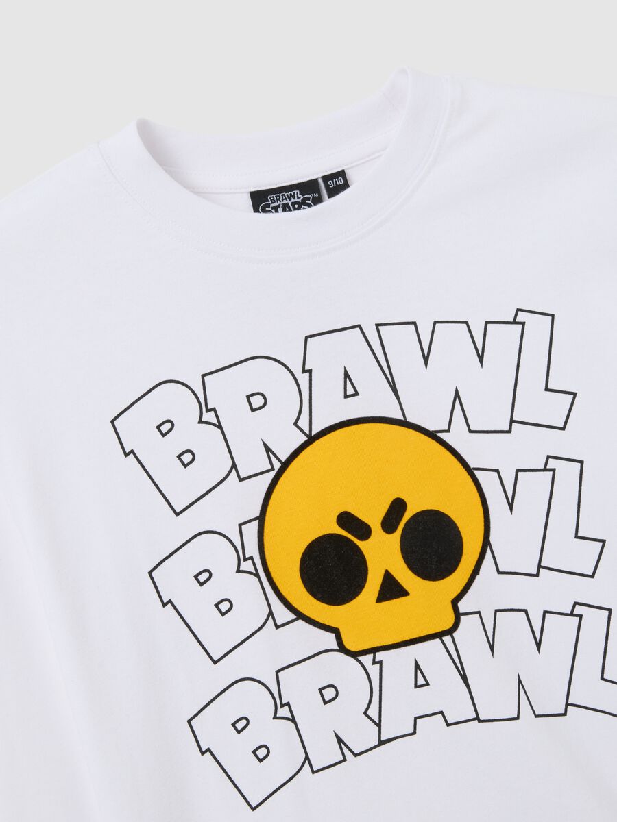 White children's t-shirt in pure cotton with oversized fit and prints_3