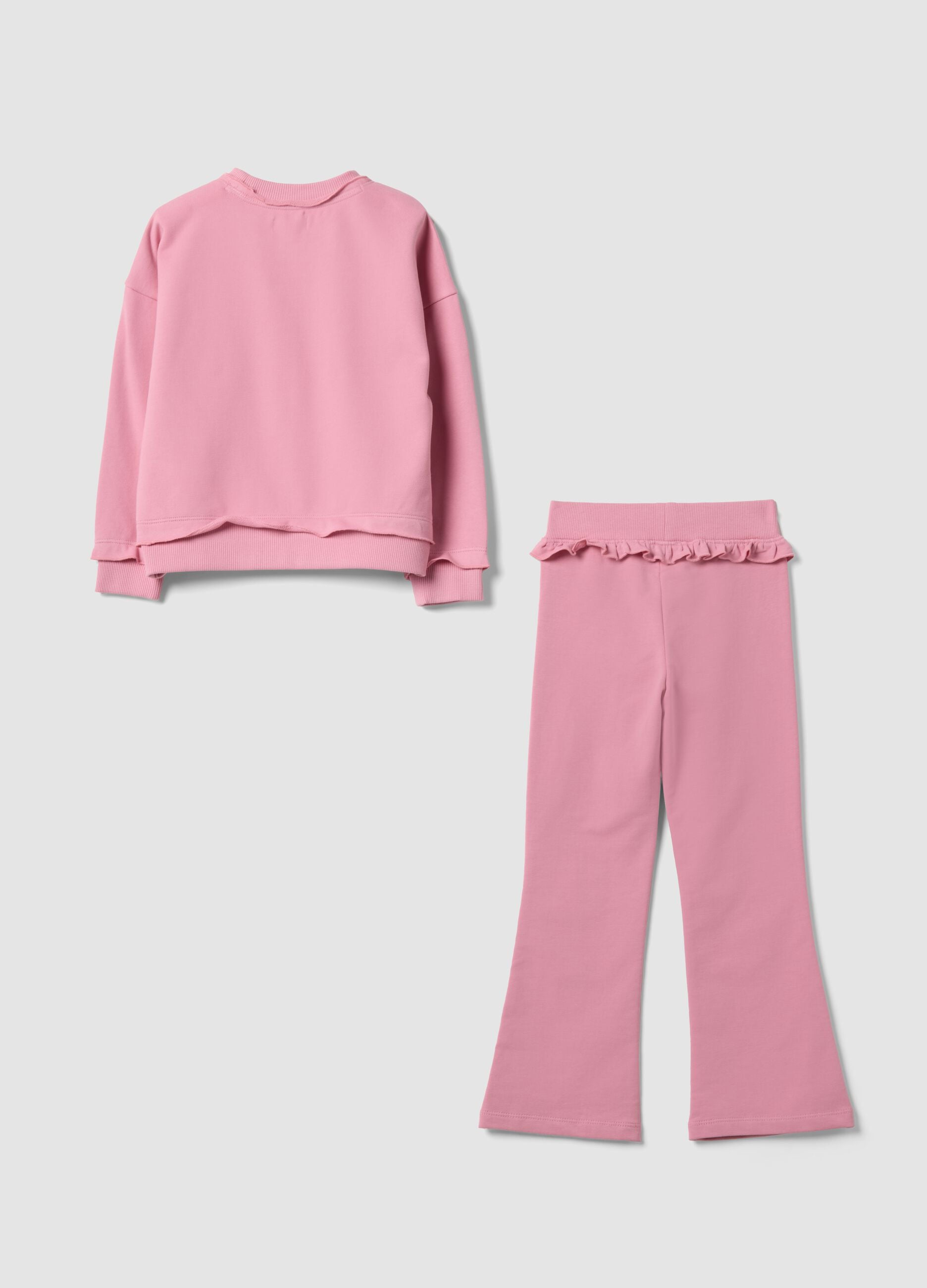 Rosa Jogging-Set aus Baumwollmischung mit Frozen-Print f&uuml;r M&auml;dchen