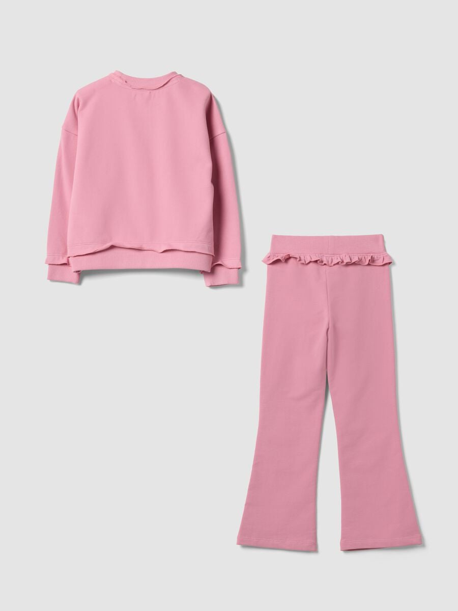 Rosa Jogging-Set aus Baumwollmischung mit Frozen-Print f&uuml;r M&auml;dchen_1