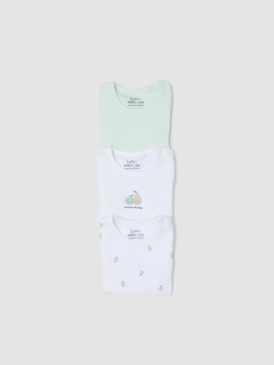 Baby multicolour pure cotton bodysuit tripack with fruit_2