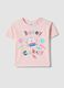 Girl's pink regular fit cotton stretch T-shirt with print_0