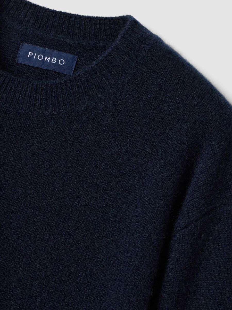 Blue pure cashmere crew-neck jumper, regular fit_1