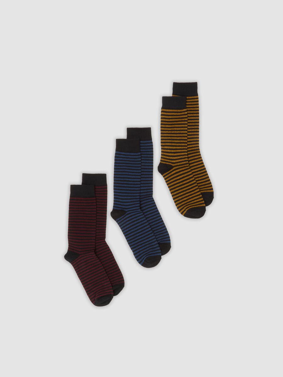 3-pack of multicoloured mid-calf socks in stretch organic cotton_0