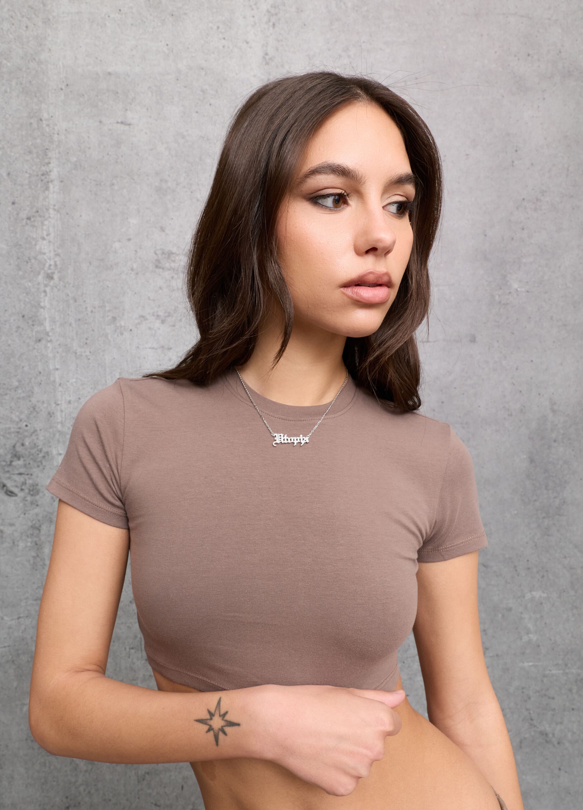 Mocha Crop T-shirt