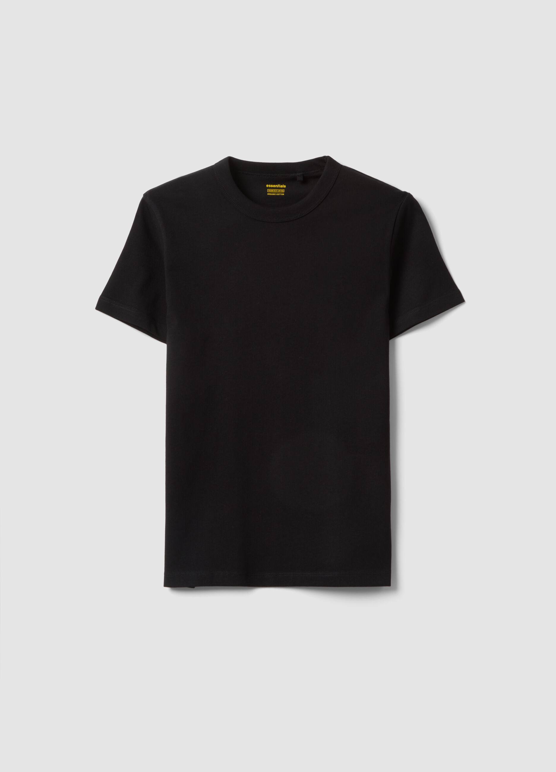 Boys&rsquo; black pure cotton regular fit T-shirt