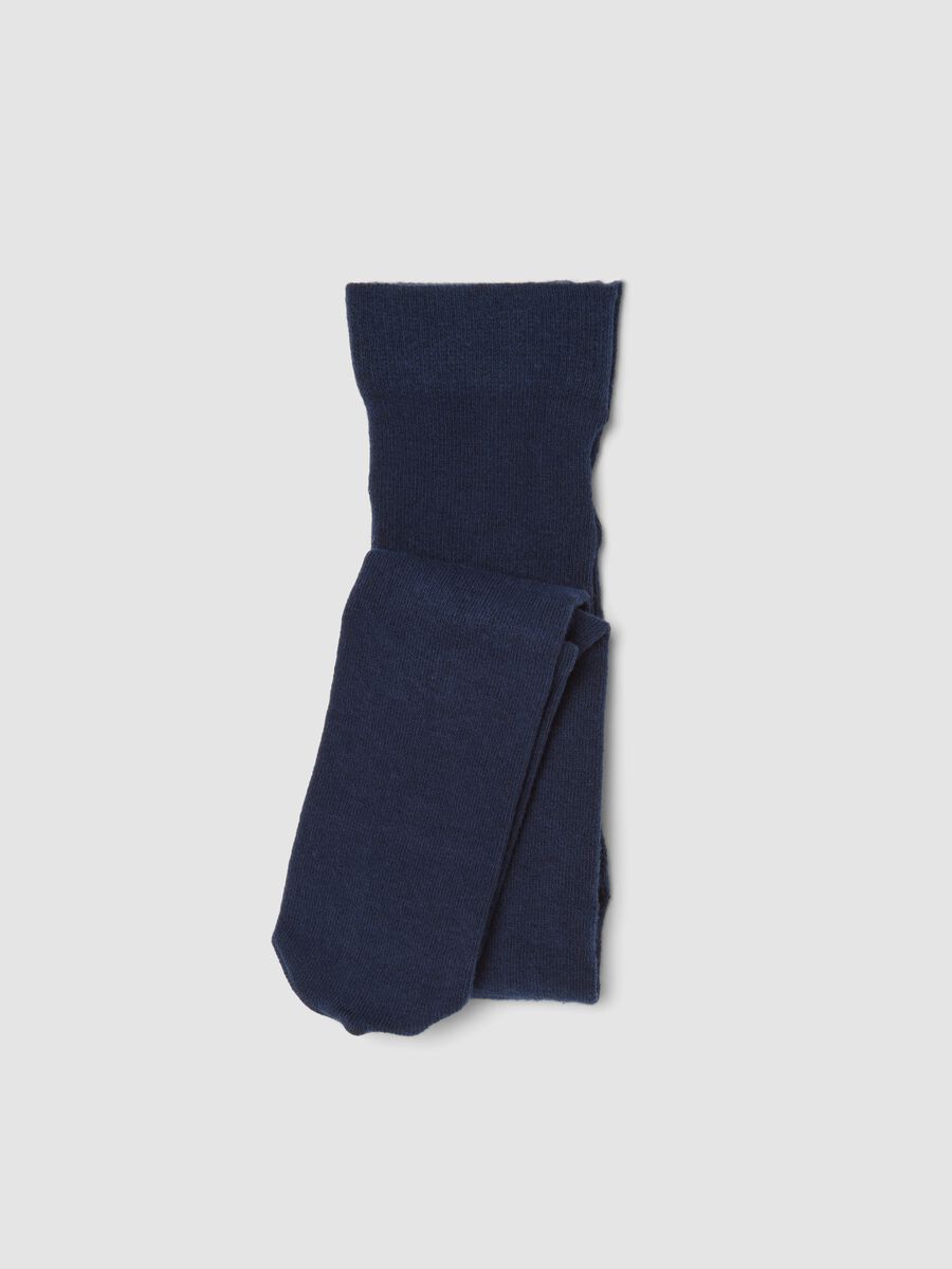 Midnight blue organic stretch cotton tights_0