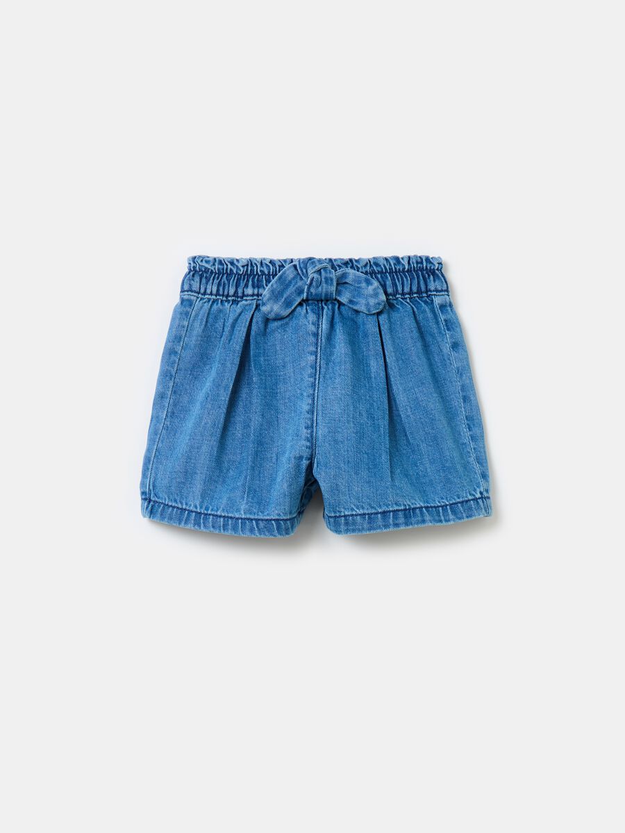 Denim shorts with bow_0