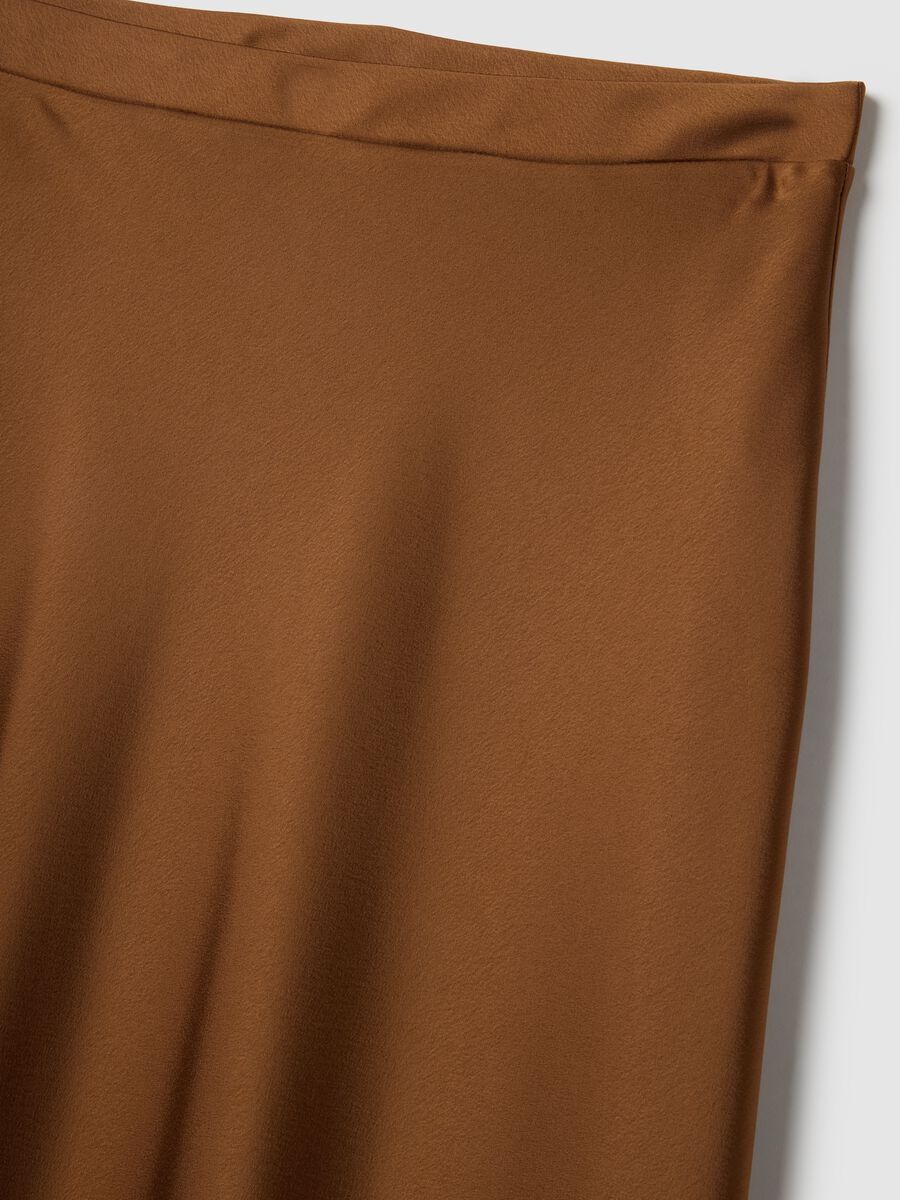 Brown Satin Long Skirt_5