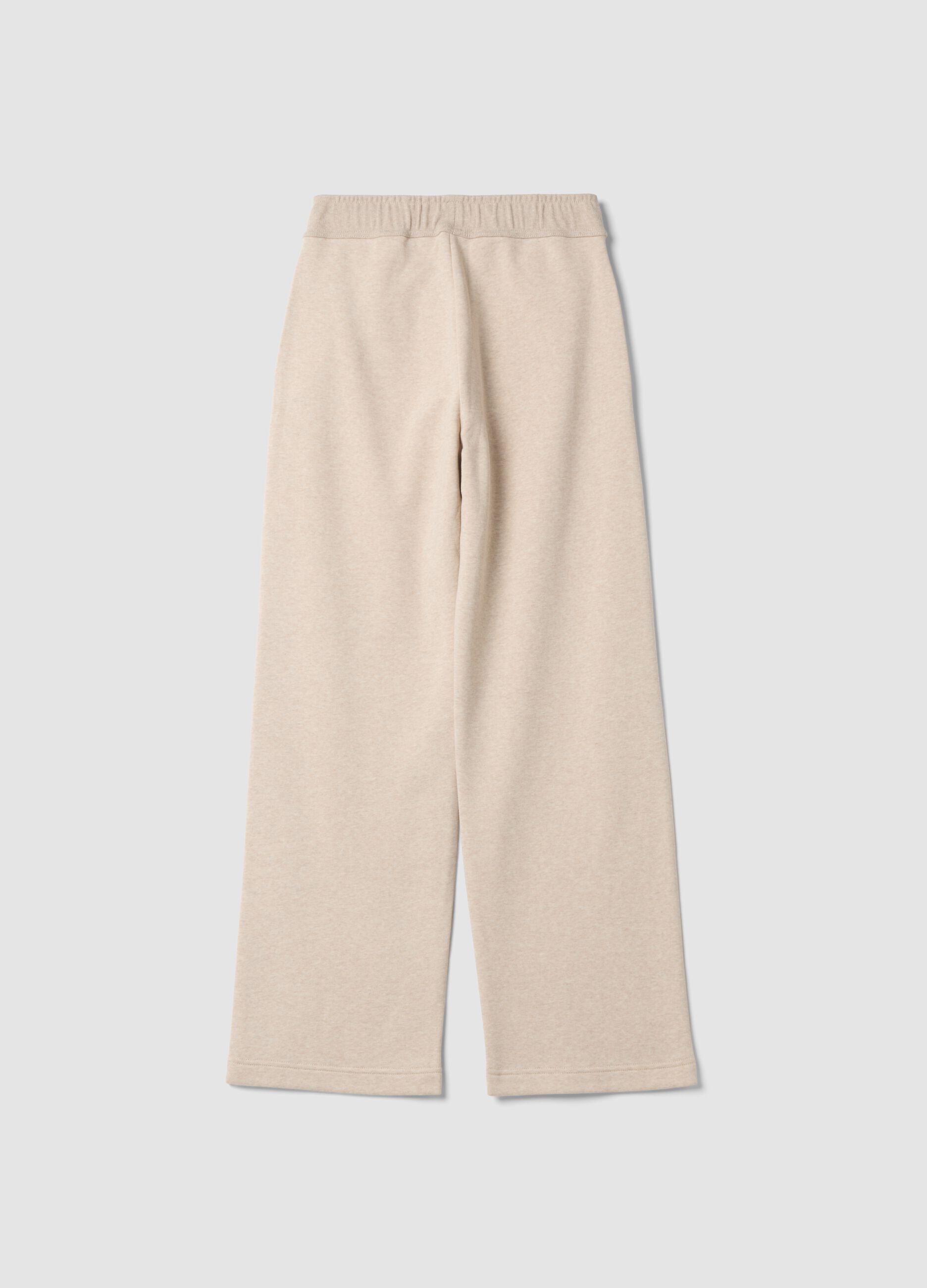 Jogger beige in misto cotone con coulisse regular fit