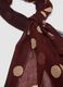 Brown polka-dot wool-blend scarf_1