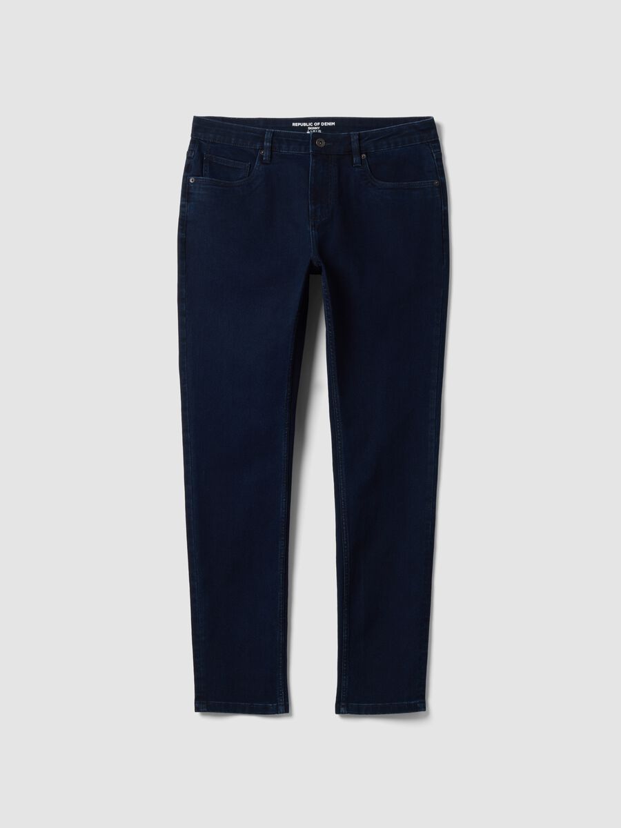 Skinny fit stretch cotton denim jeans_4