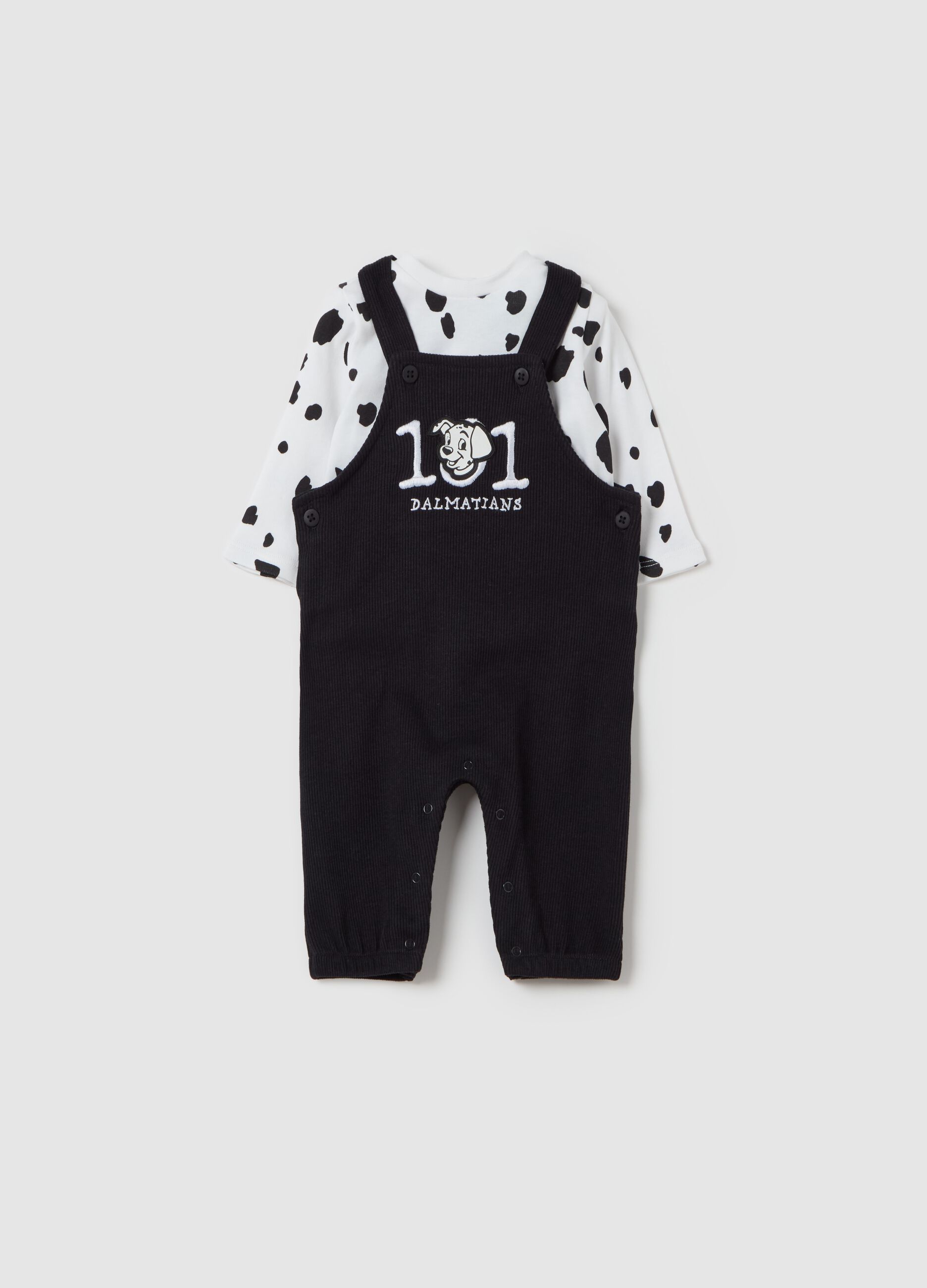 101 Dalmatians T-shirt and dungarees set in organic cotton