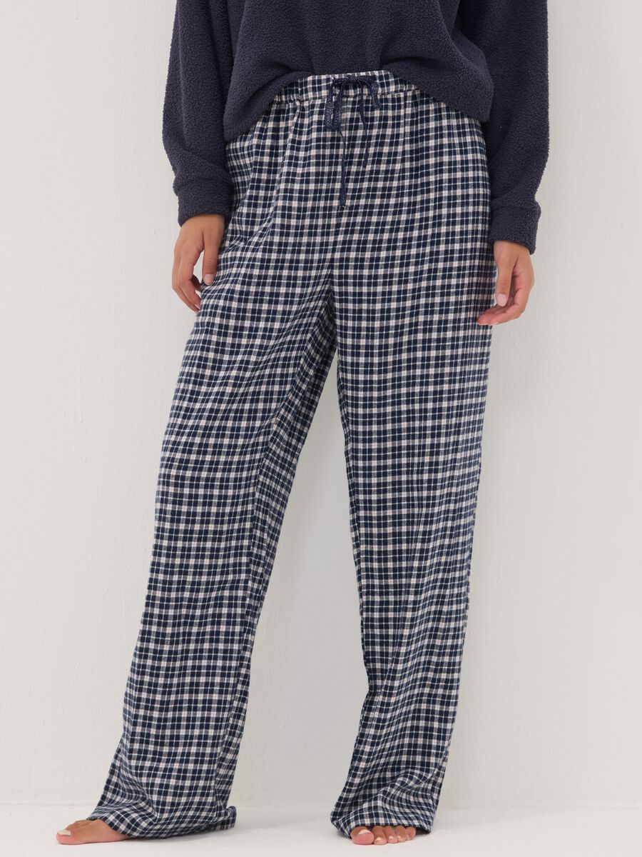 Multicolour check organic cotton pyjama trousers_1