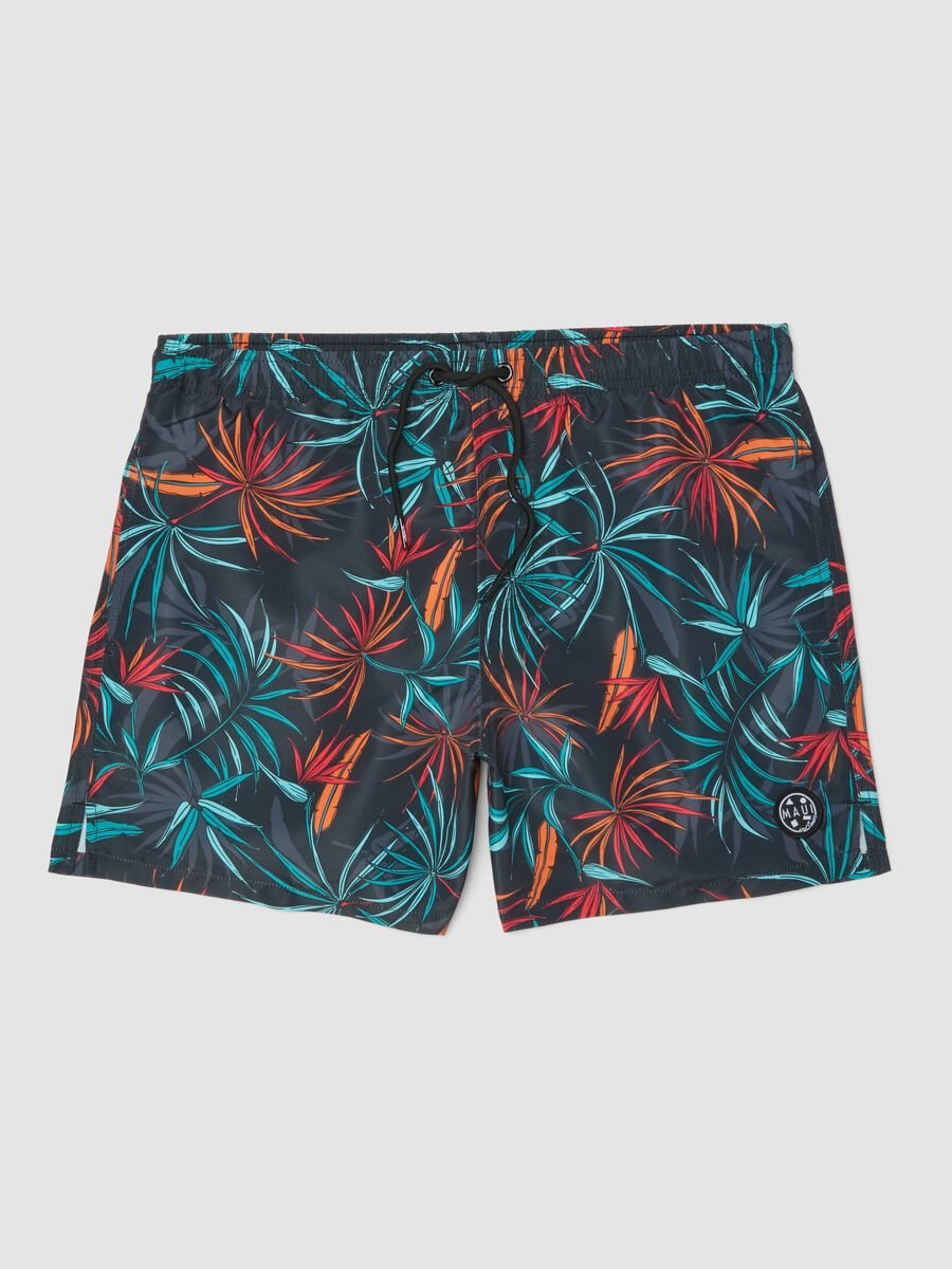 Multicolour tropical print swim shorts_4